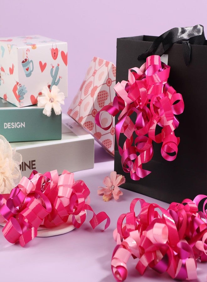 PEUTIER 12pcs Curly Bows for Gift Wrapping, Self Adhesive Curly Ribbon Bows Twist Tie Ribbon Gift Bags Decor for Birthday Wedding Party Anniversary (Purple Pink Mixed) - Image 4